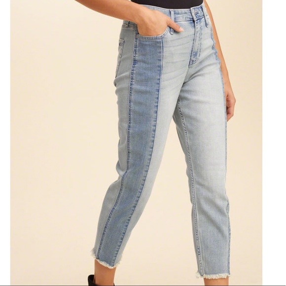 two tone boyfriend jeans